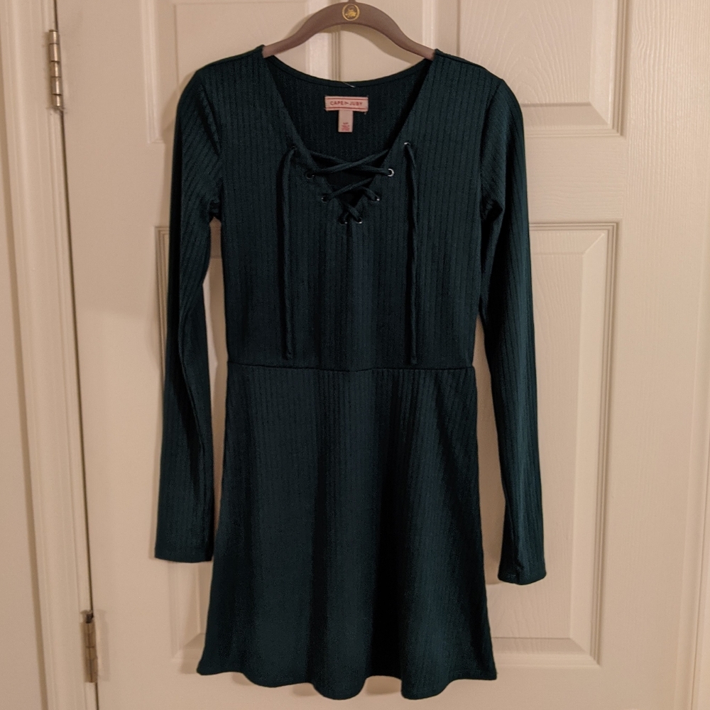 Aeropostale Cape Juby green ribbed dress size S